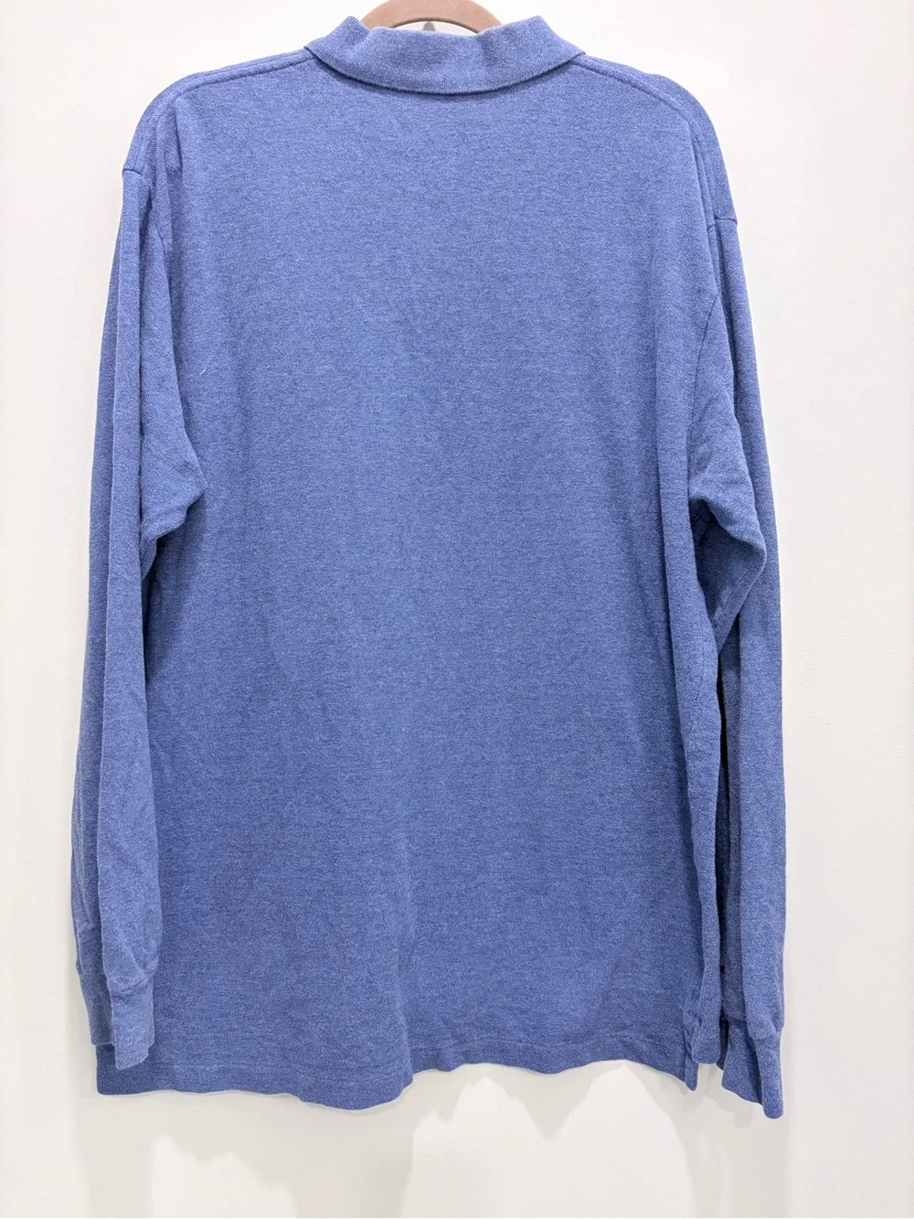 Polo Ralph Lauren Mens XL Blue Heather Long Sleeve Cotton Pony Polo